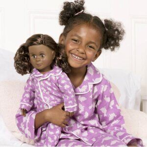 Our Generation Bunny Matching GIrl and Doll Pajama set NWT size 10